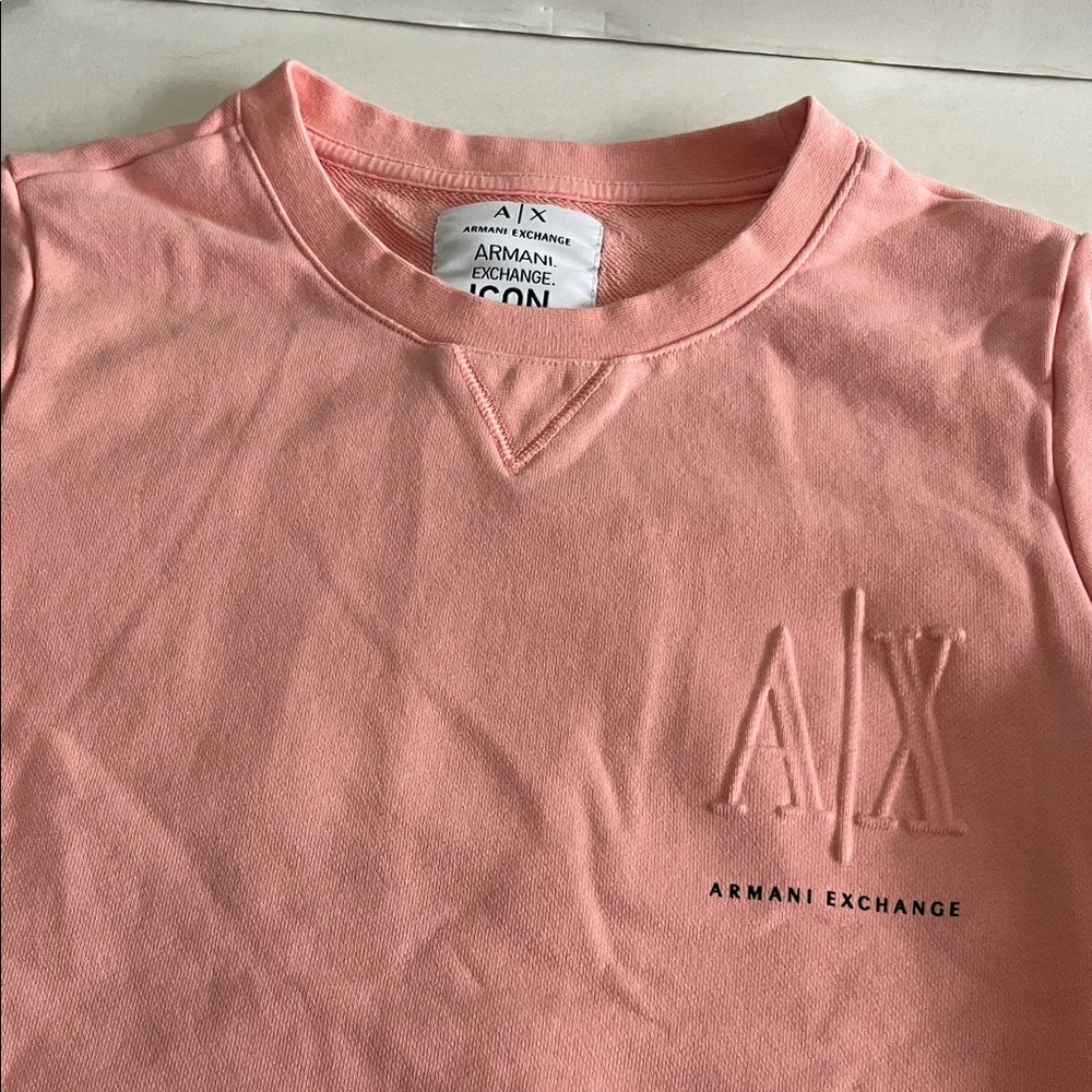 Armani Exchange Pink Short Sleeve Sweatshirt Size XS